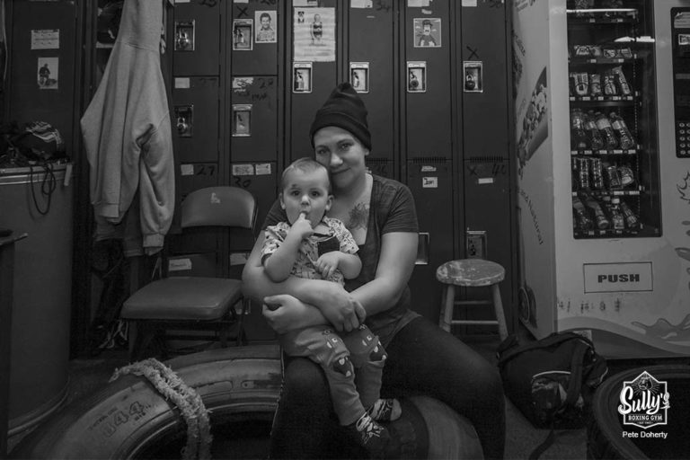mother and child at sullys boxing gym toronto